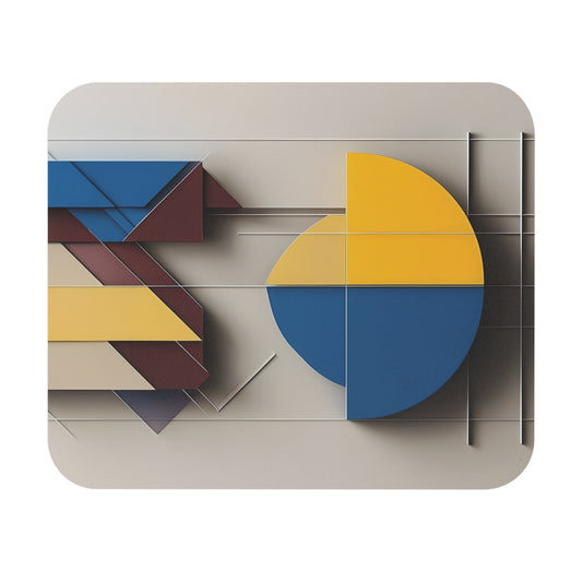 Chromatic Construct mouse pad featuring bold geometric color-block design