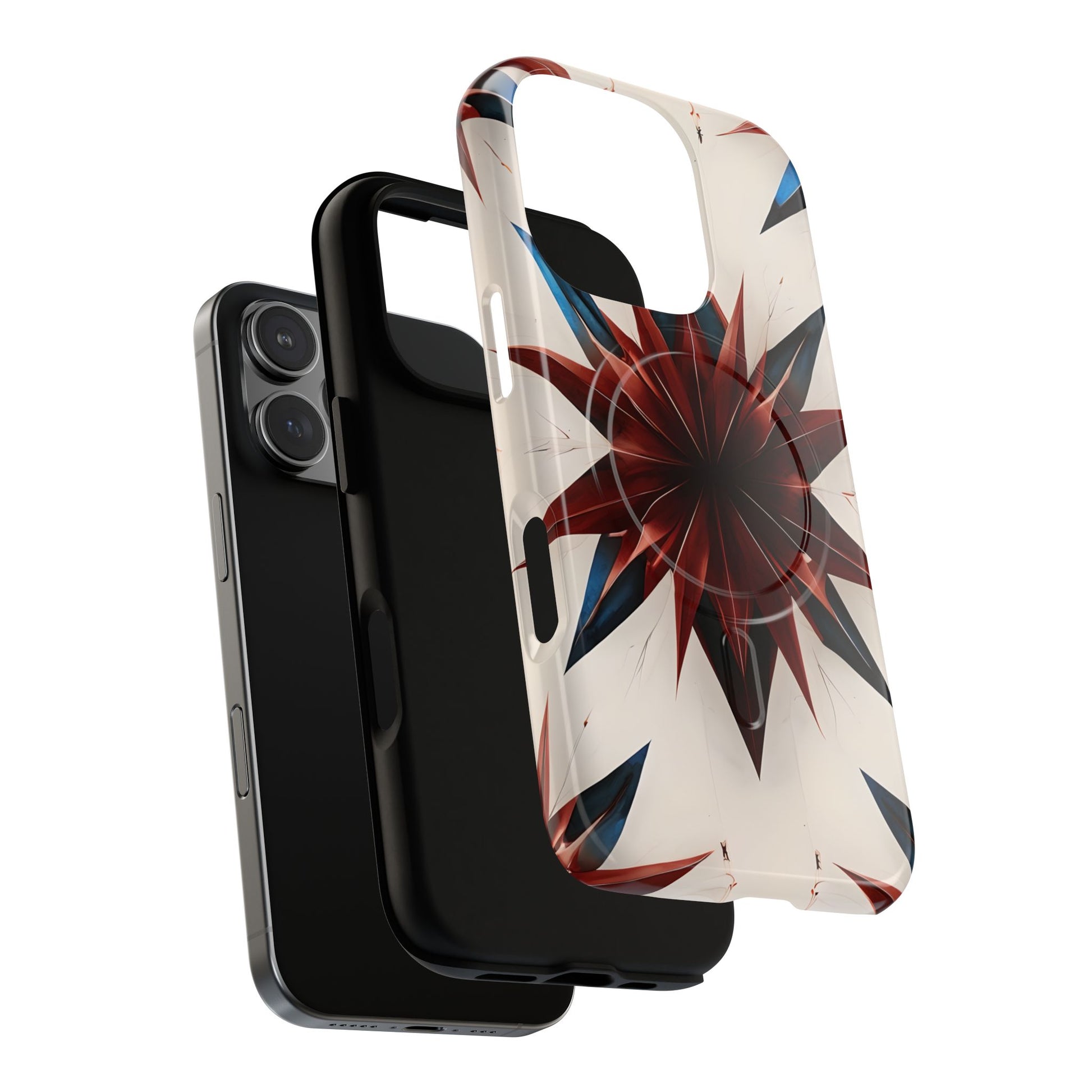 Garnet Starburst - Kaleidoscope Collection Gemstone Floral - iPhone 16 Pro MagSafe Phone Case -Floral Burst Design