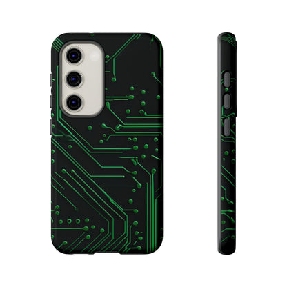 Green Circuit Grid Samsung Case