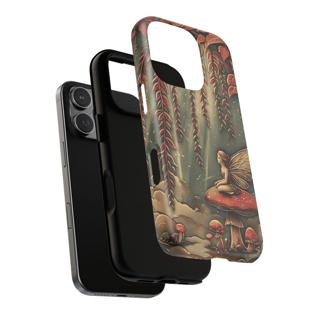 Willow Whisper - Tranquil Nature Art iPhone 16 Pro MagSafe Phone Case - Serene Willow Tree & Meditative Figure Design