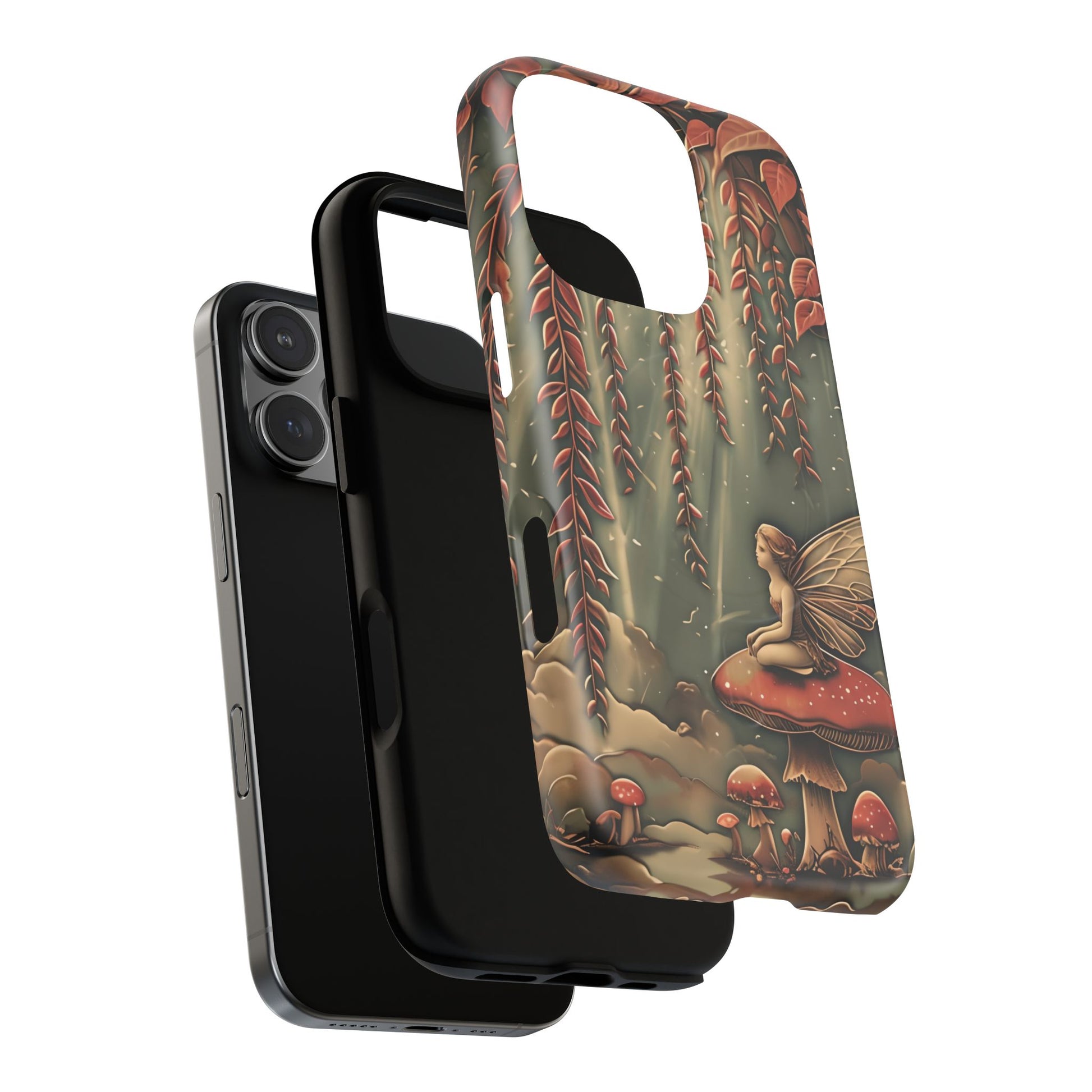 Willow Whisper - Tranquil Nature Art iPhone 16 Pro MagSafe Phone Case - Serene Willow Tree & Meditative Figure Design