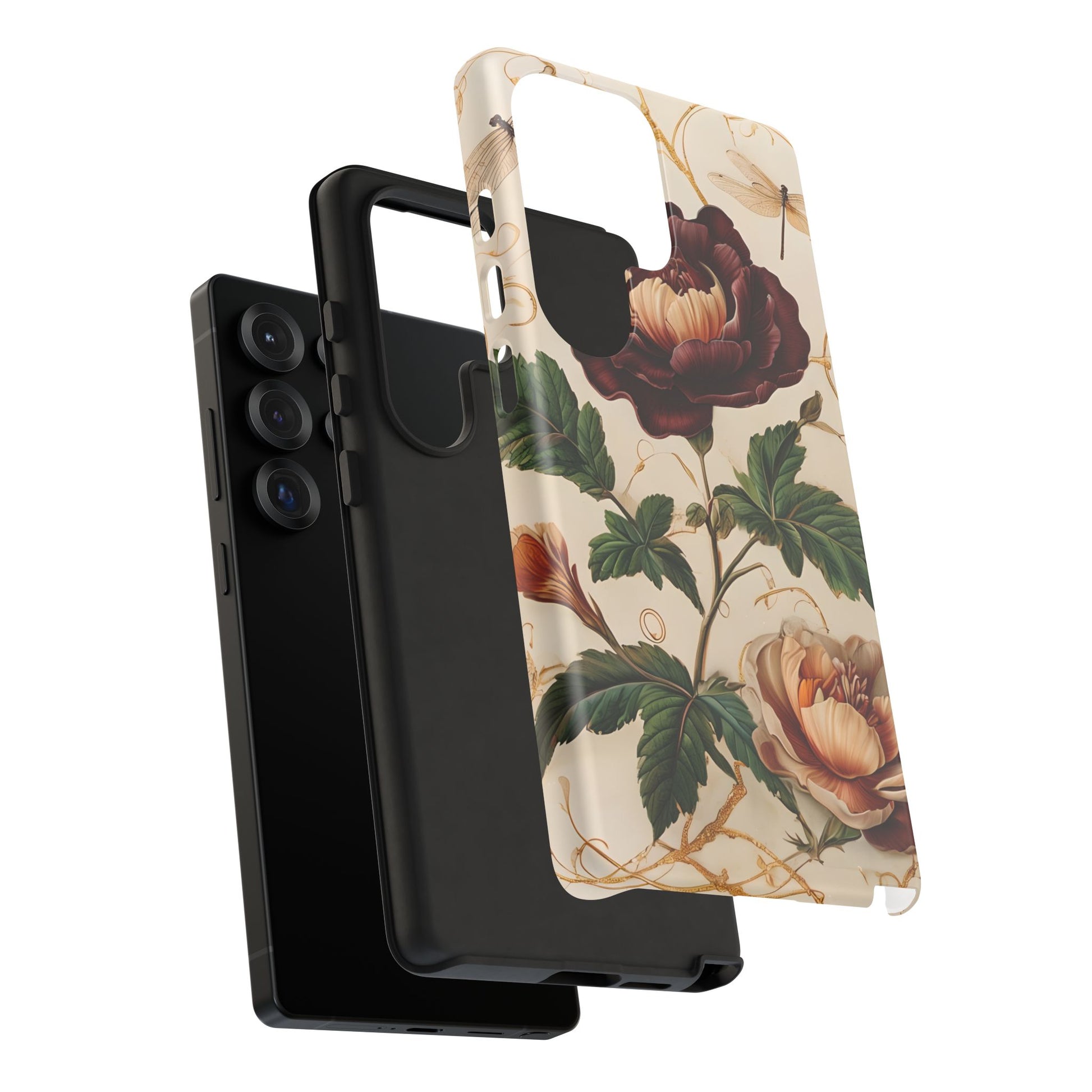 Vintage Burgundy Rose - Elegant Floral Samsung Galaxy S25 Ultra Phone Case - Classic Painterly Rose Design