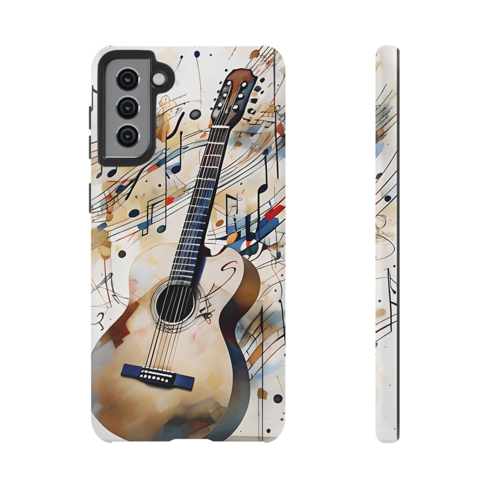 Strum and Flow Acoustic Guitar Art Tough Case for Samsung Galaxy S21 Plus - Shockproof Phone Cover