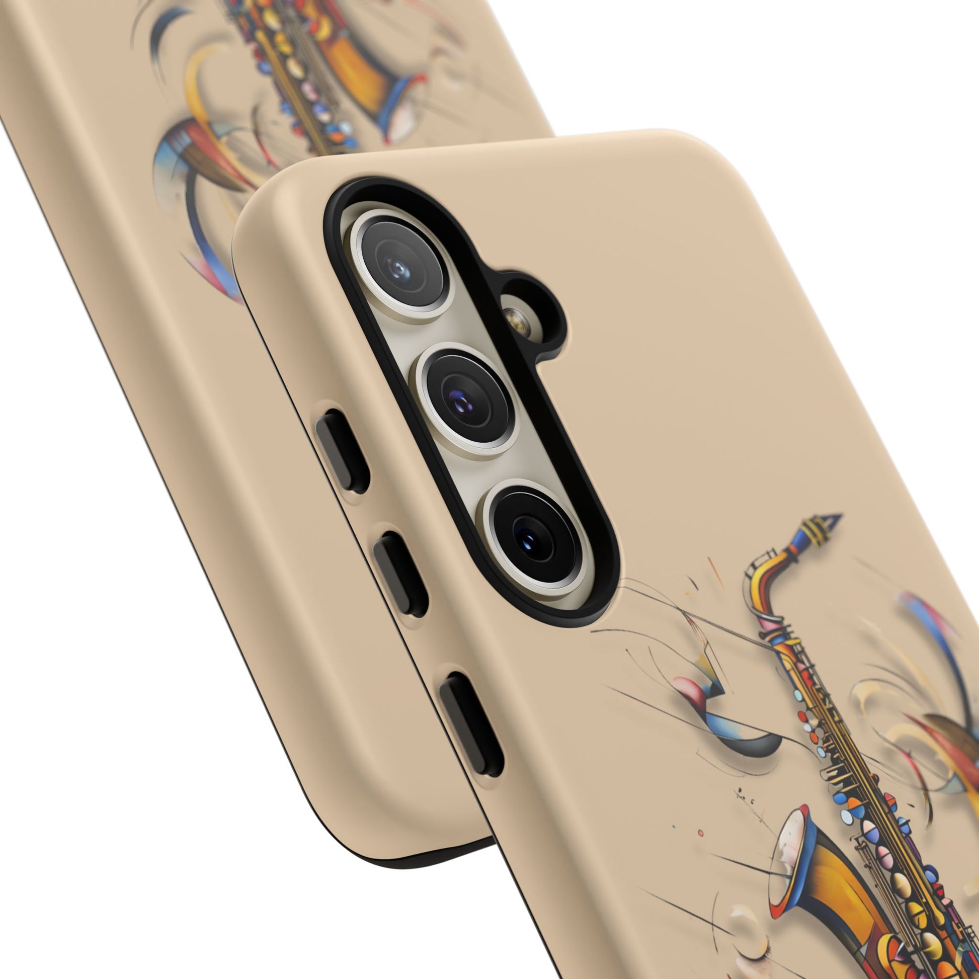 Brass Rhapsody Artistic Saxophone Music Tough Case for Samsung Galaxy S24 Plus - Shockproof Phone Cover