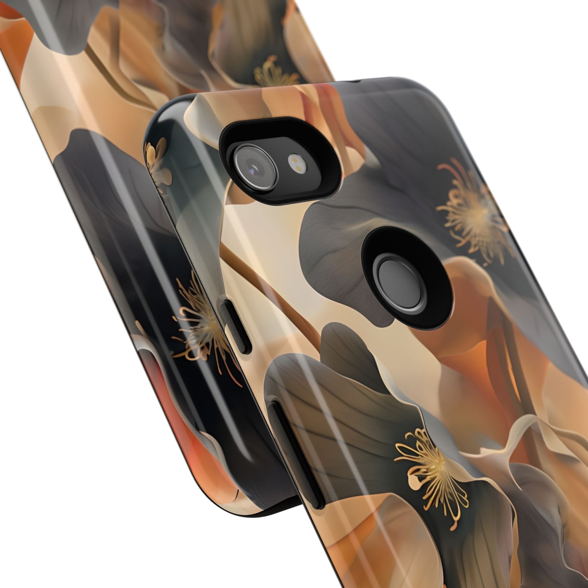 Autumn Ember - Moody Floral Art Google Pixel 3a XL Tough Phone Case - Warm Earthy Botanical Design