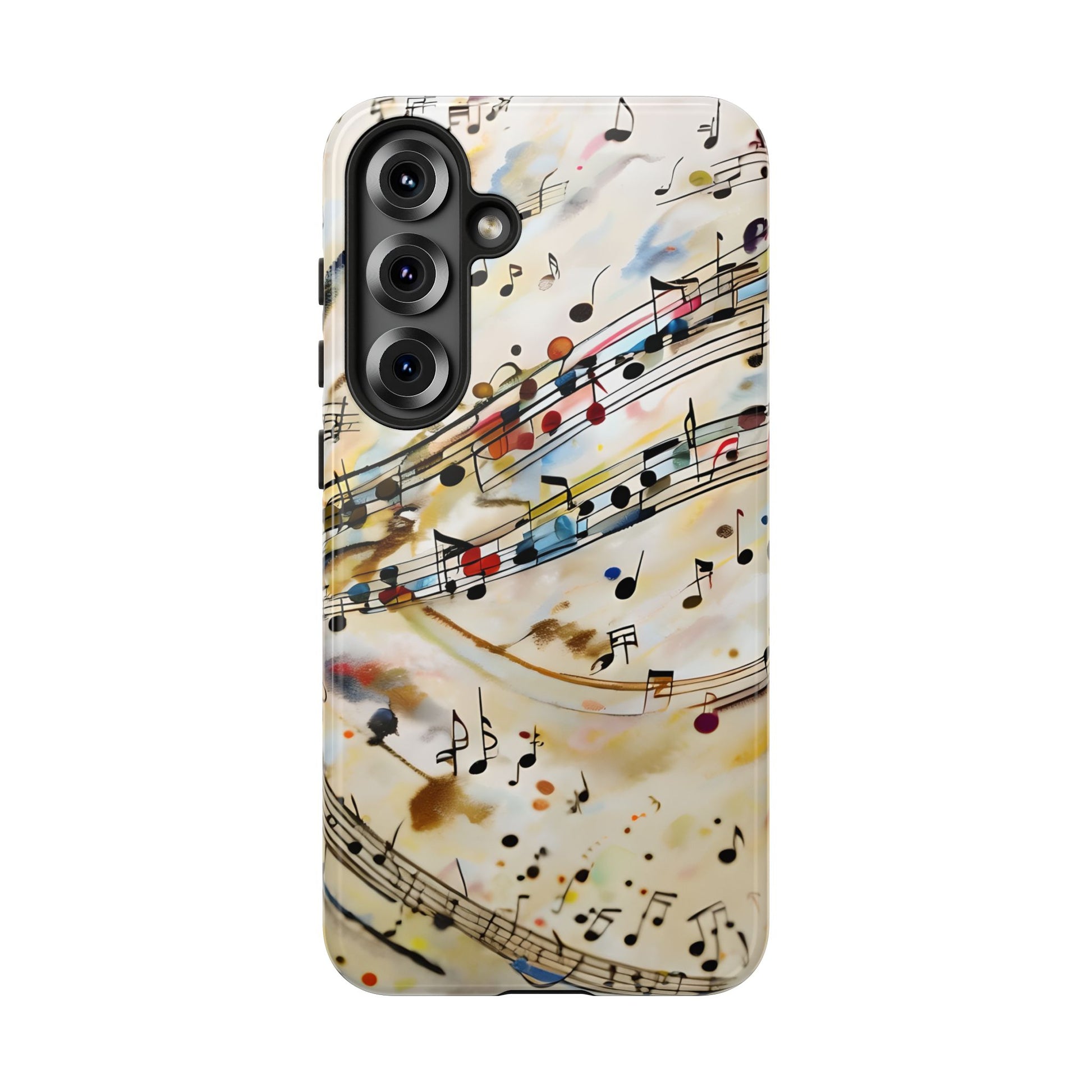 Melodic Flow Abstract Music Notes Tough Case for Samsung Galaxy S25 Plus- Premium Shockproof Designer Phone Cover