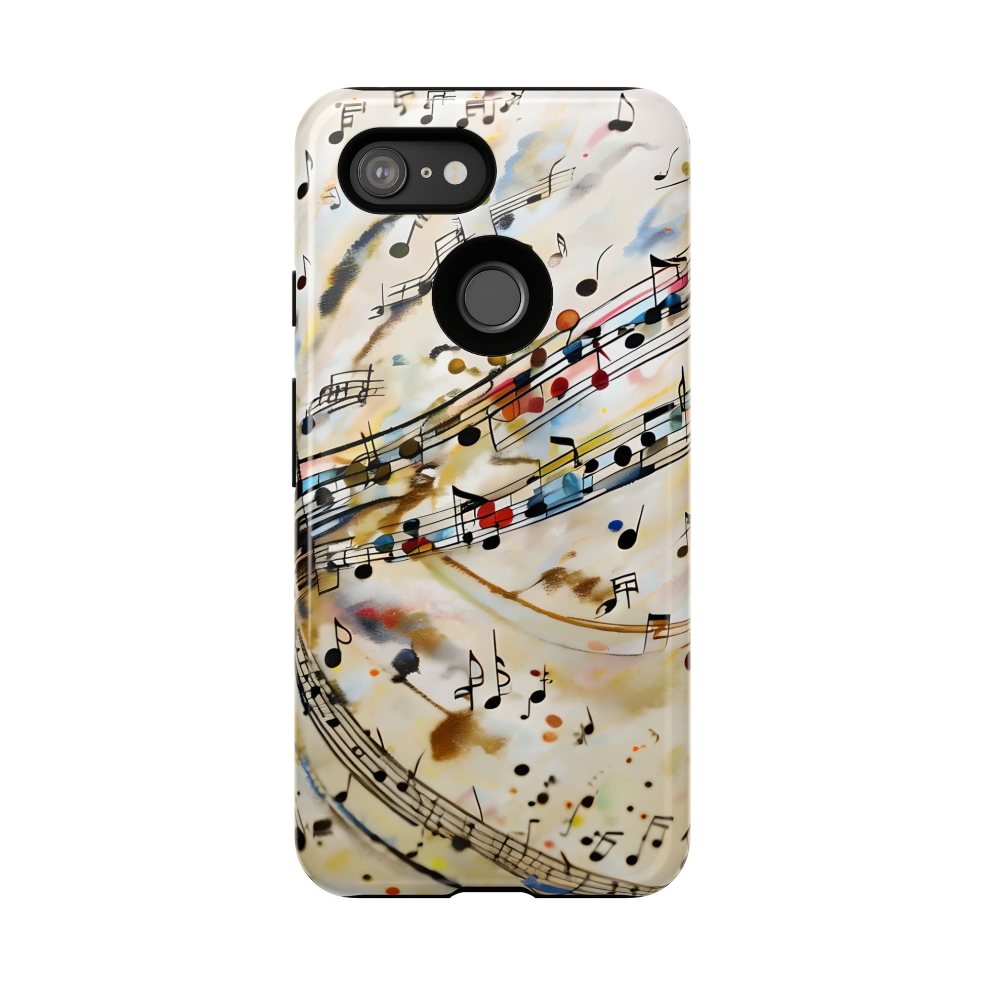 Melodic Flow Abstract Music Notes Tough Case for Google Pixel 3 - Shockproof Phone Cover