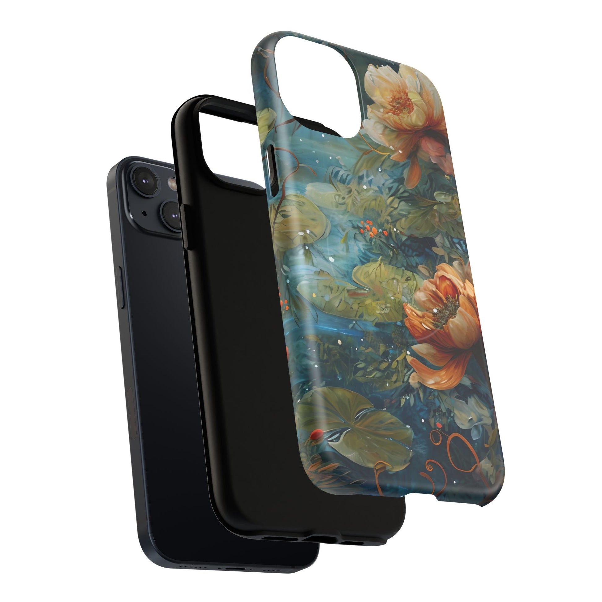 Waterlily Nocturne iPhone 14 Plus Case - Artistic Tough Cover - MagSafe Compatible - Premium Drop Protection