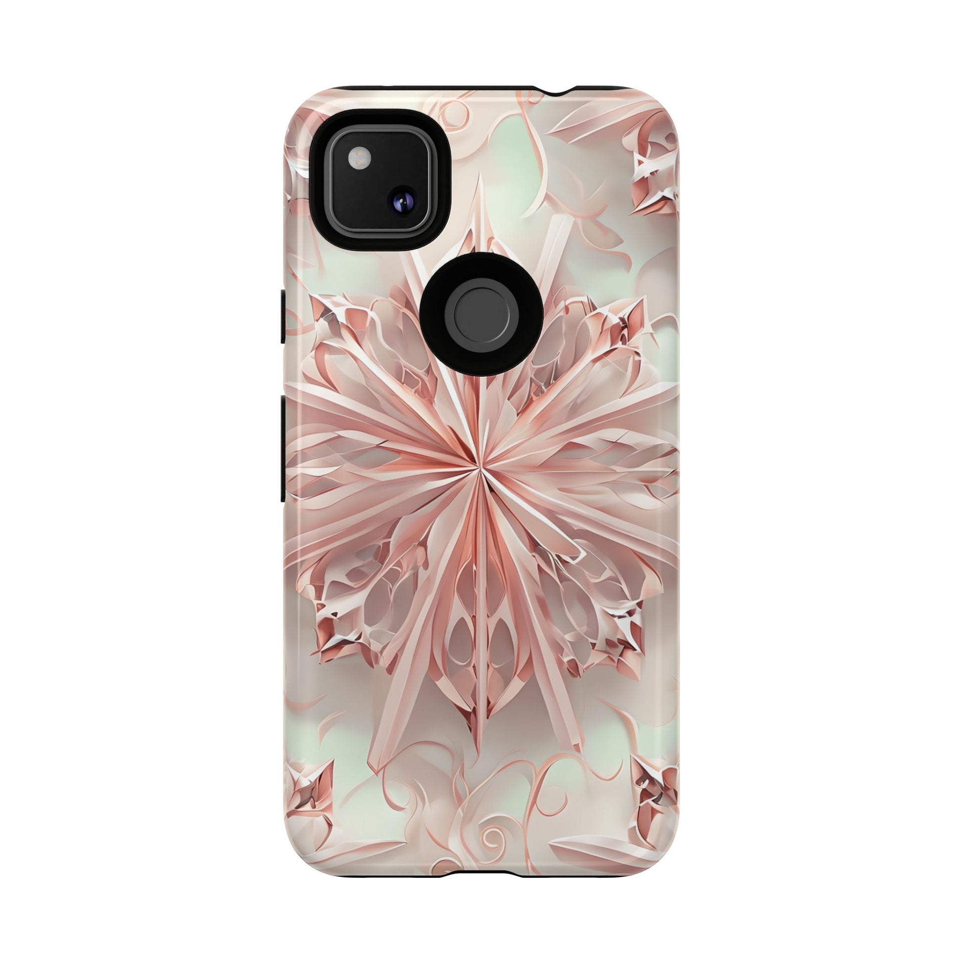 Blush Frost from our Kaleidoscope Collection - Google Pixel 4a tough case - Soft Pink Geometric Floral Design