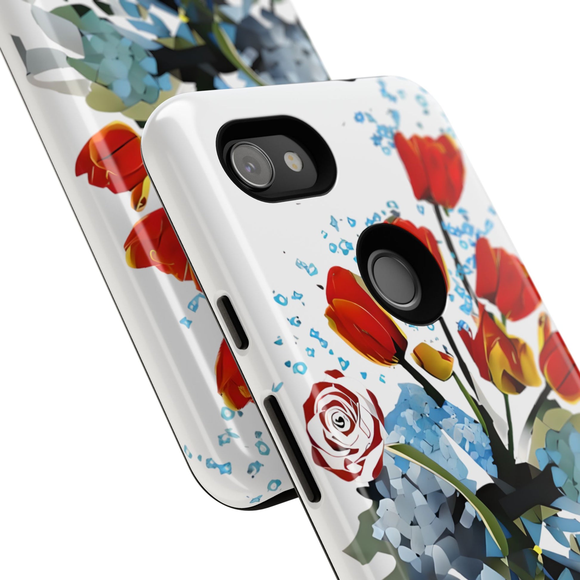 Bouquet Brilliance - Artistic Floral Google Pixel 3a XL Tough Phone Case - Vibrant Tulip, Rose & Hydrangea Design