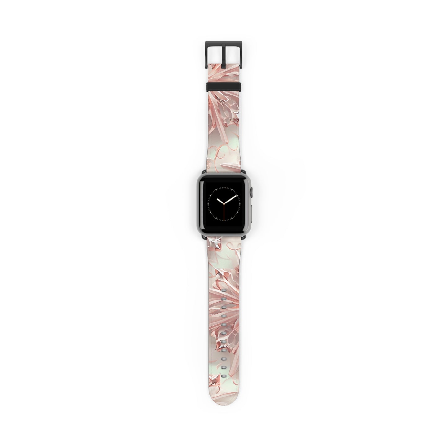 Blush Frost Apple Watch Band Strap - Delicate Pink Snowflake design