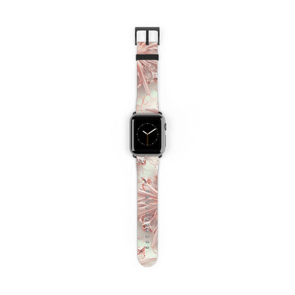 Blush Frost Apple Watch Band Strap - Delicate Pink Snowflake design
