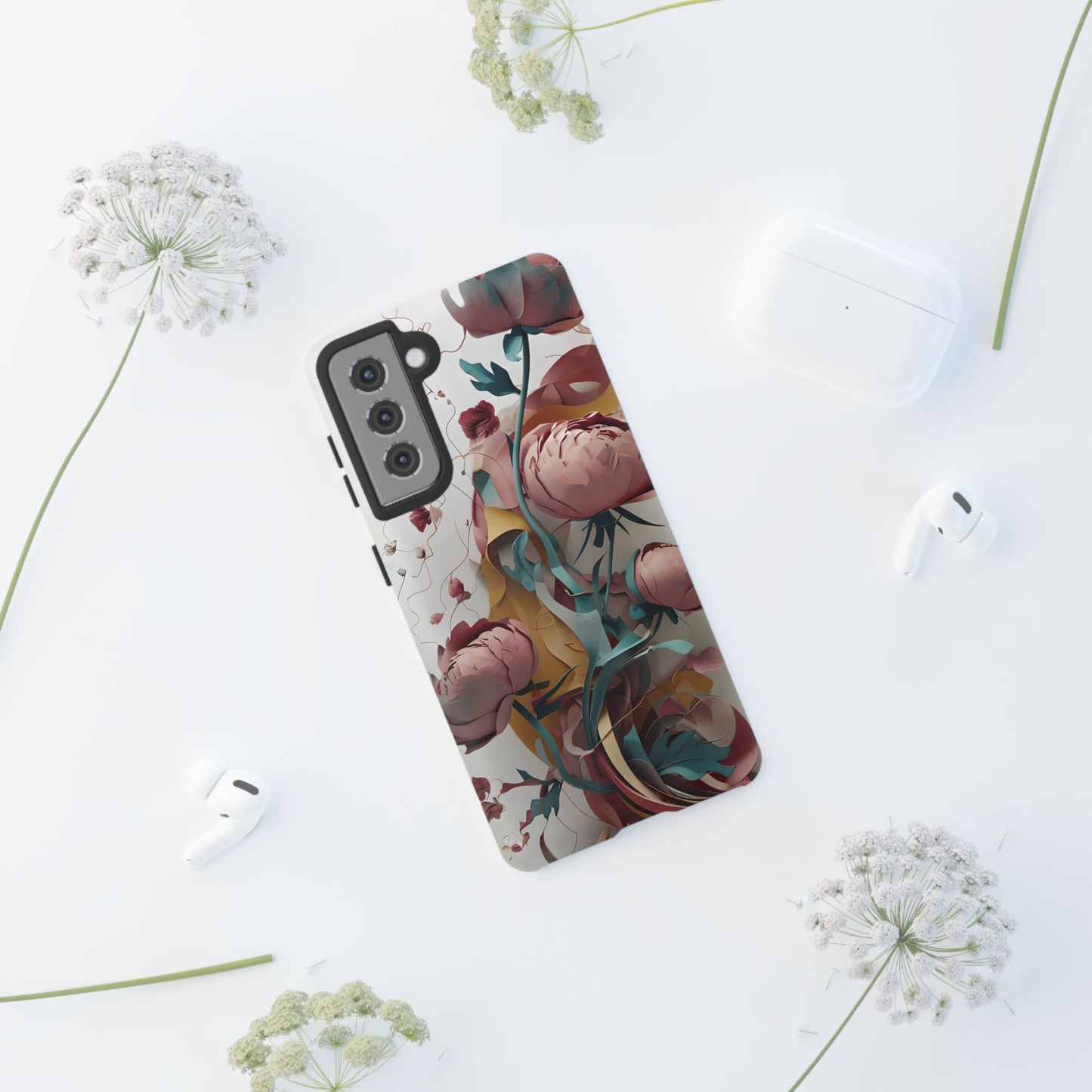 Blushing Peony Veil Samsung Galaxy Tough Case