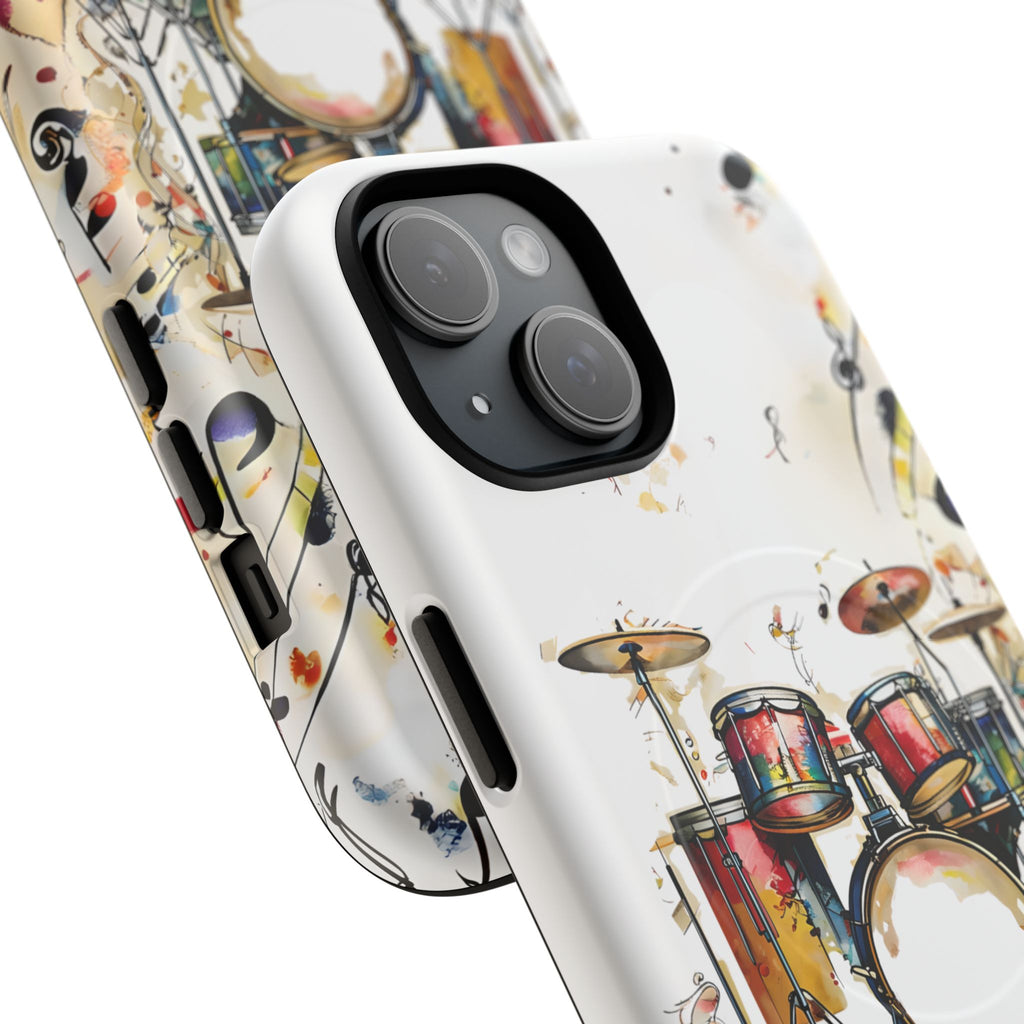 Beatline Abstract Drums & Music Notes iPhone 15 MagSafe Case