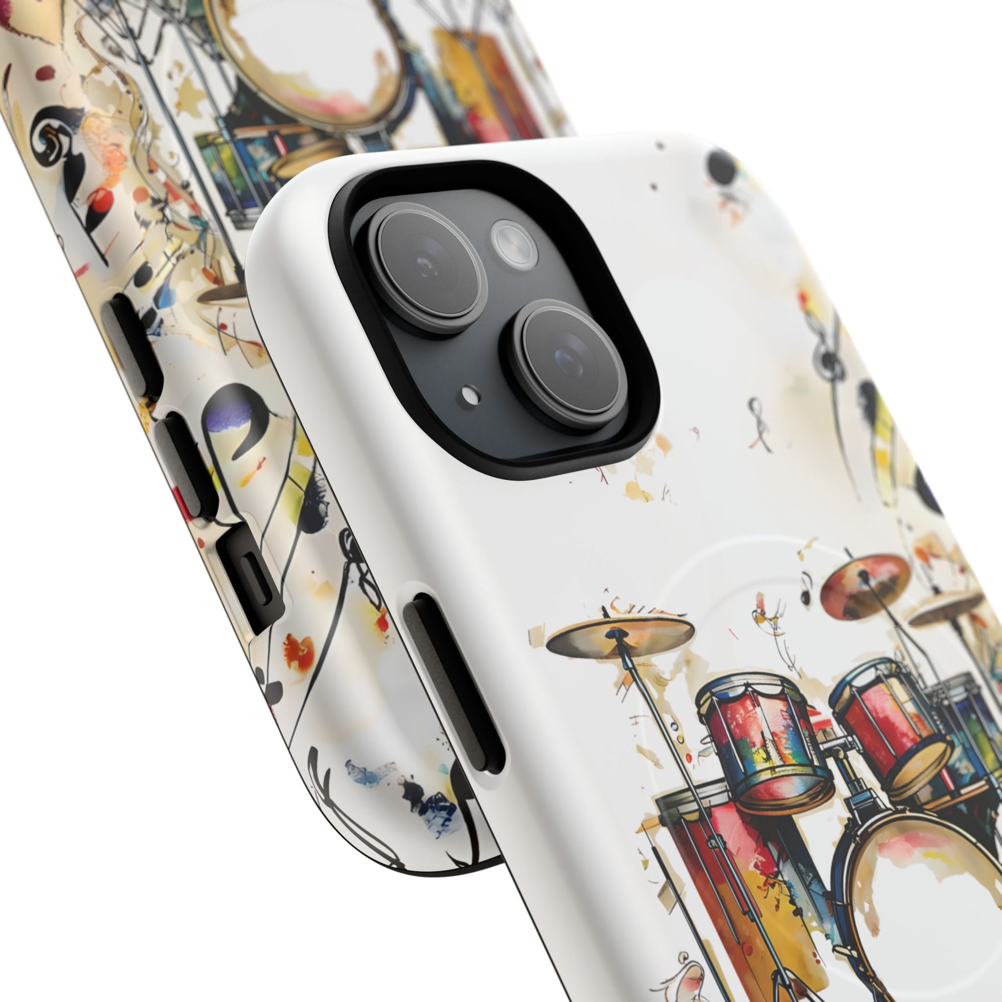 Beatline Abstract Drums & Music Notes iPhone 15 MagSafe Case