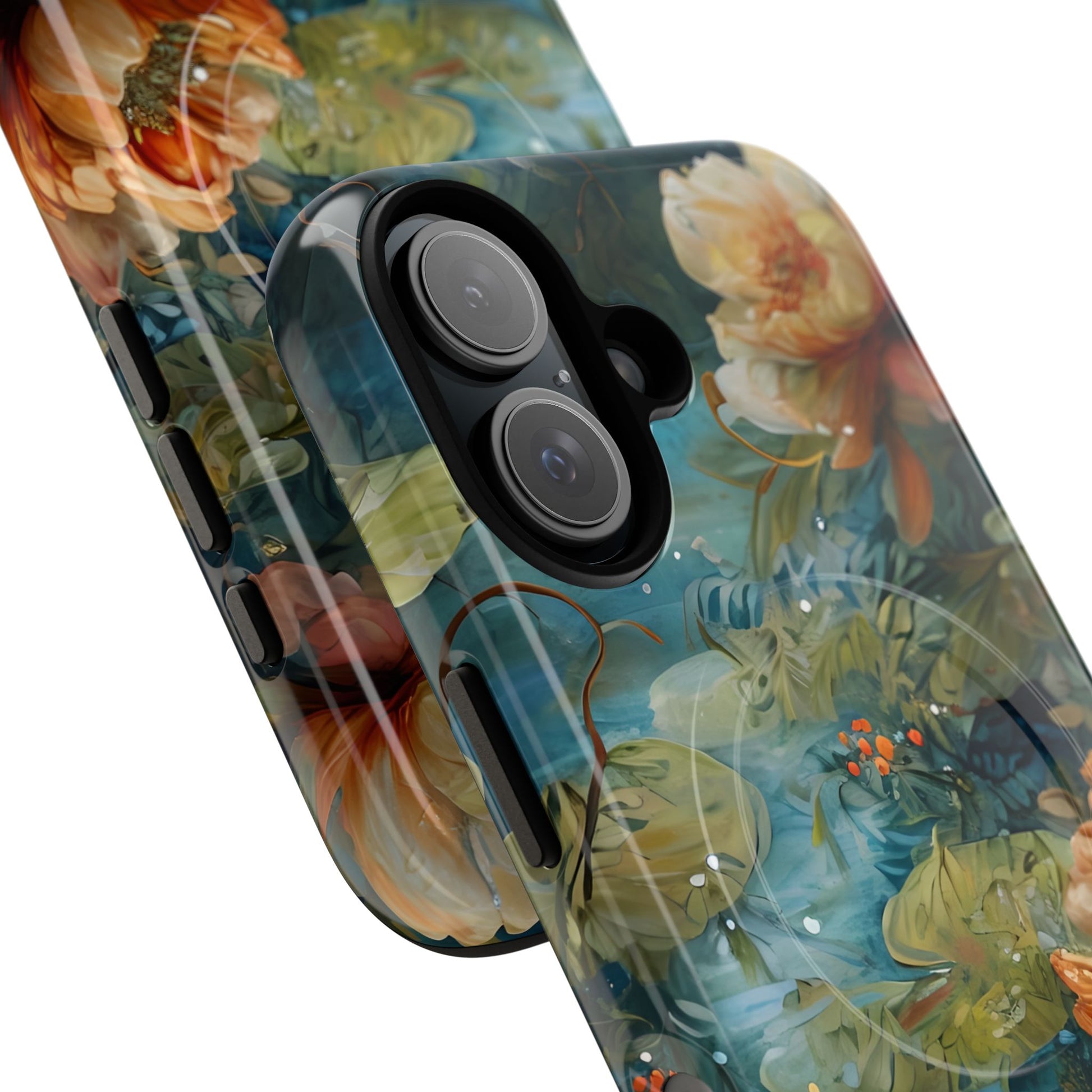 Waterlily Nocturne iPhone 16 Case - Artistic Tough Cover - MagSafe Compatible - Premium Drop Protection