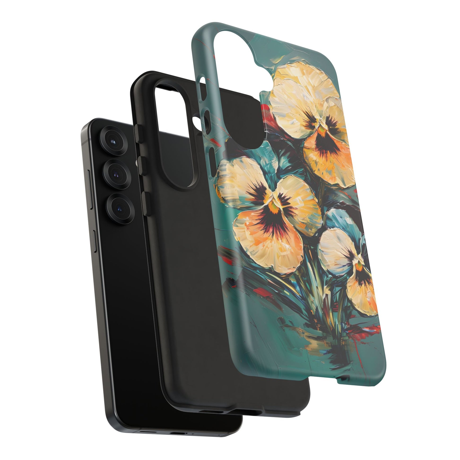 Golden Pansy Cascade Case for Samsung Galaxy S25 - Premium Shockproof Designer Phone Cover
