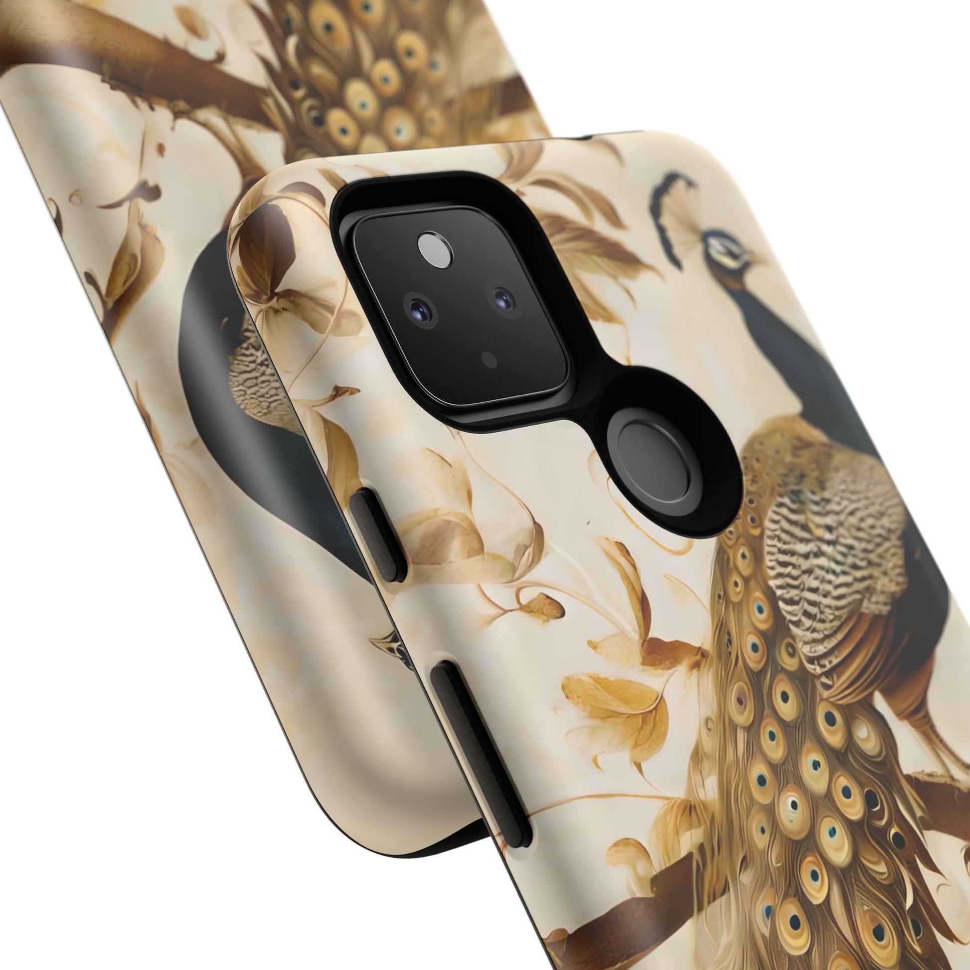 Golden Plumage - Luxe Peacock Art Google Pixel 4a 5G Phone Case - Elegant Gold & Cream Design