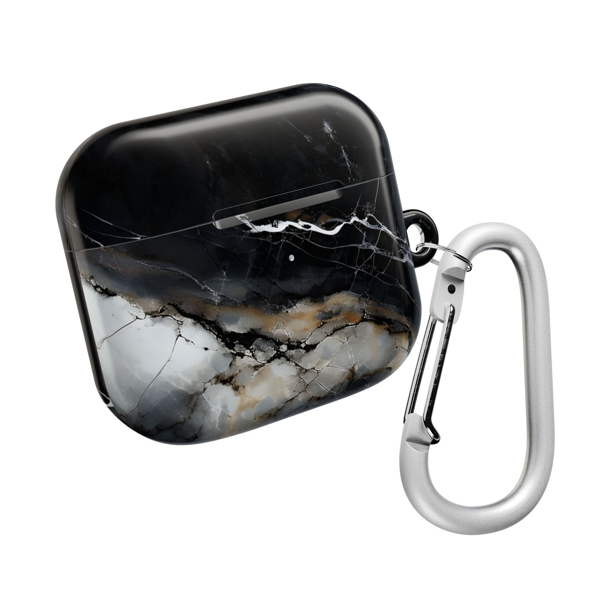 Obsidian Vein AirPod Case - Black Marble Earbud Cover for Gen 1, 2, 3, Pro Gen 1 & 2