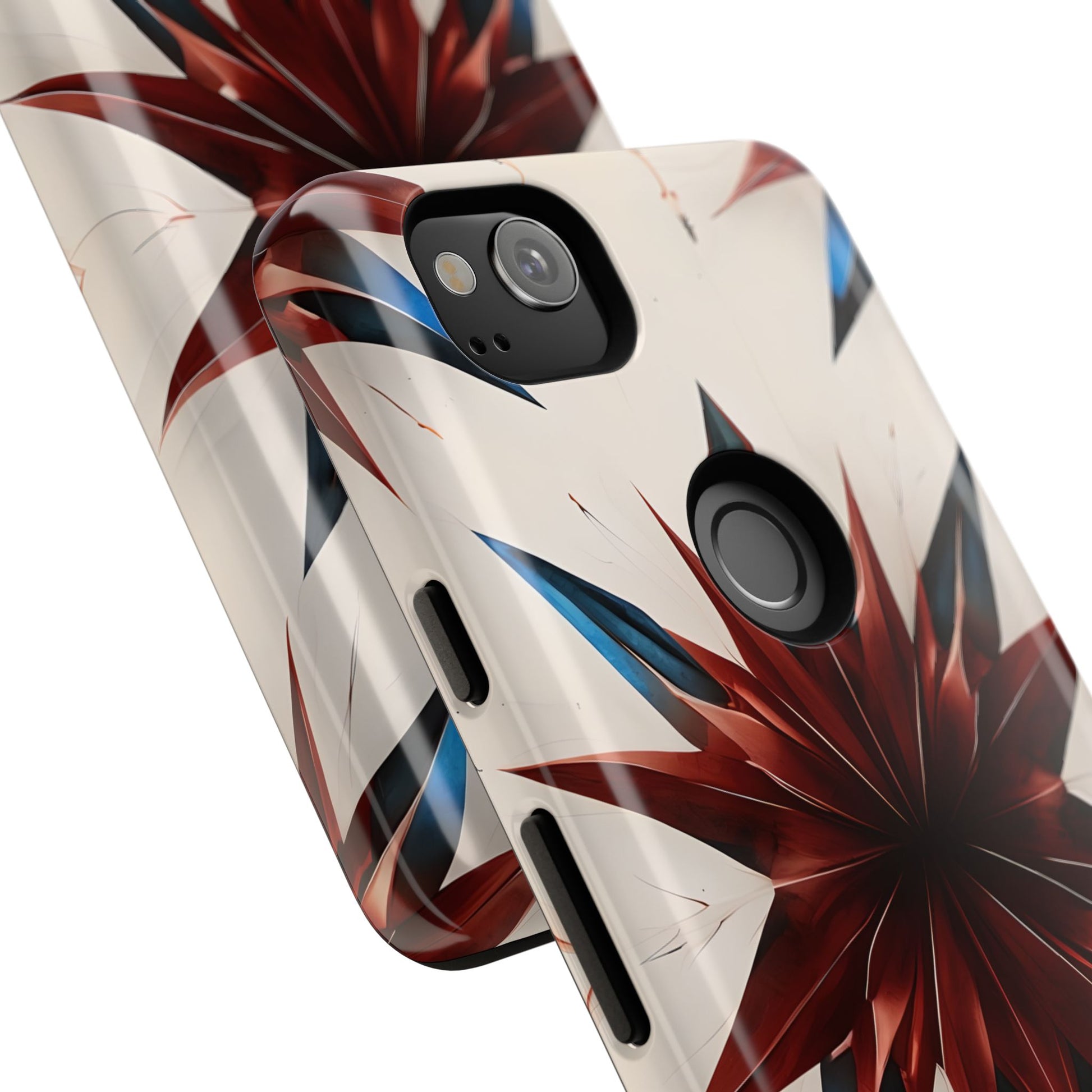 Garnet Starburst - Kaleidoscope Collection Gemstone Floral - Google Pixel 2 Tough Phone Case - Floral Burst Design