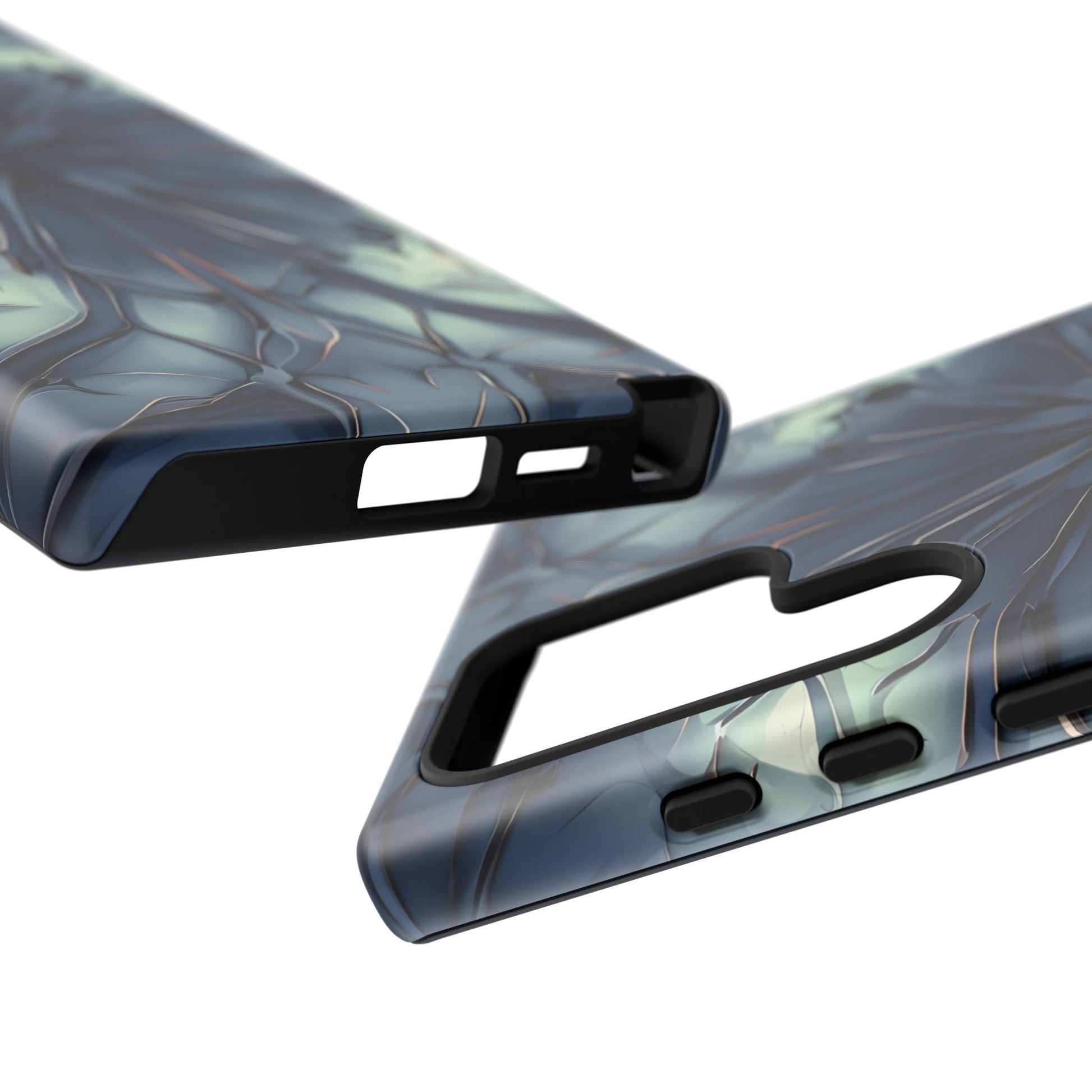 Indigo Mosaic - Artistic Kaleidoscope Collection Artistic Floral - Samsung Galaxy S24 Ultra Tough Phone Case - Bold Blue Symmetrical Design