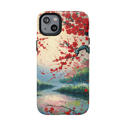 Crimson Blossom Lake iPhone MagSafe Case