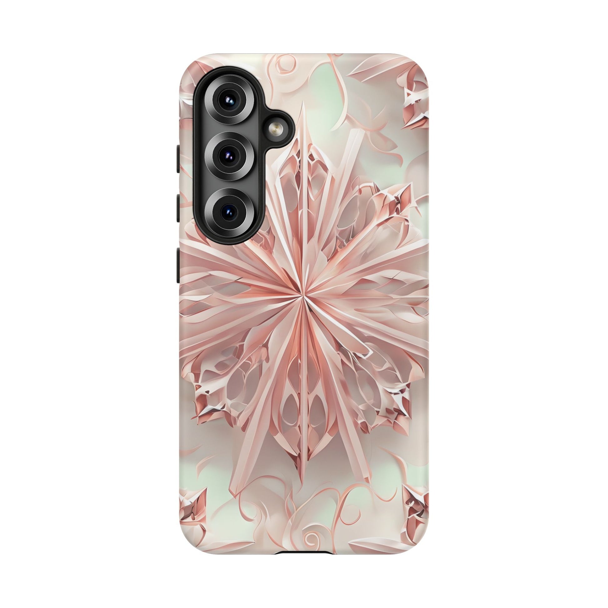 Blush Frost from our Kaleidoscope Collection - Samsung Galaxy S25 tough case - Soft Pink Geometric Floral Design