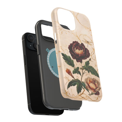 Vintage Burgundy Rose iPhone MagSafe Case