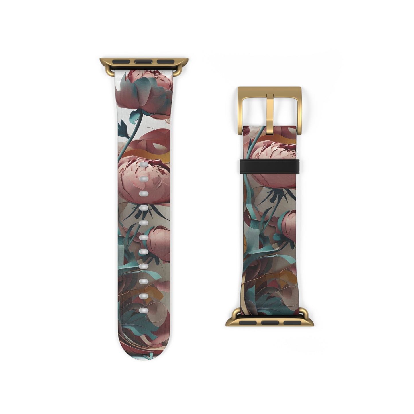 Blushing Peony Veil Apple Watch Band Strap - Romantic Floral design
