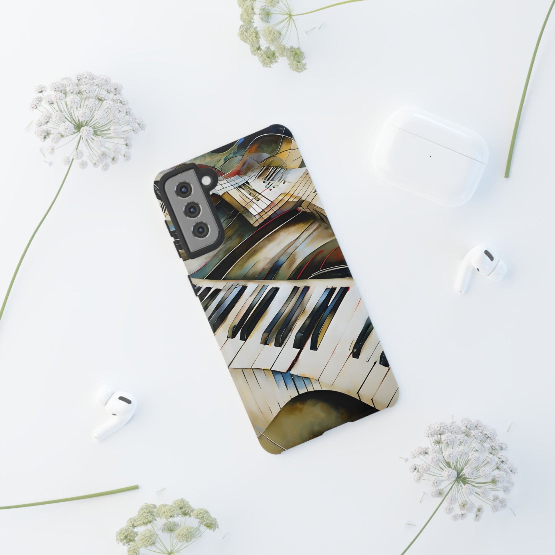 Ivory Cascade Abstract Keyboard Music Tough Case for Samsung Galaxy S21 Plus - Shockproof Phone Cover