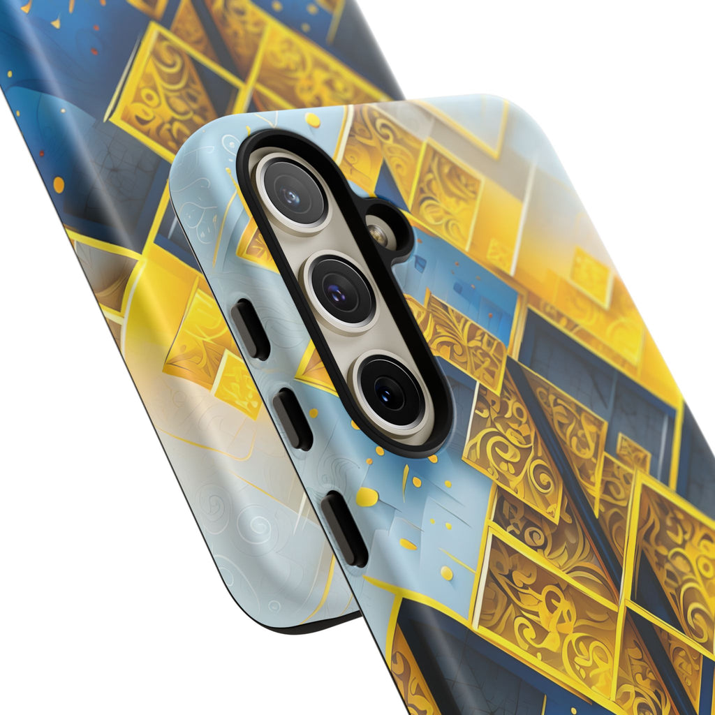 Golden Ascent Luxe Geometric Samsung Galaxy S24 Plus Tough Case - Elegant Abstract Gold Design
