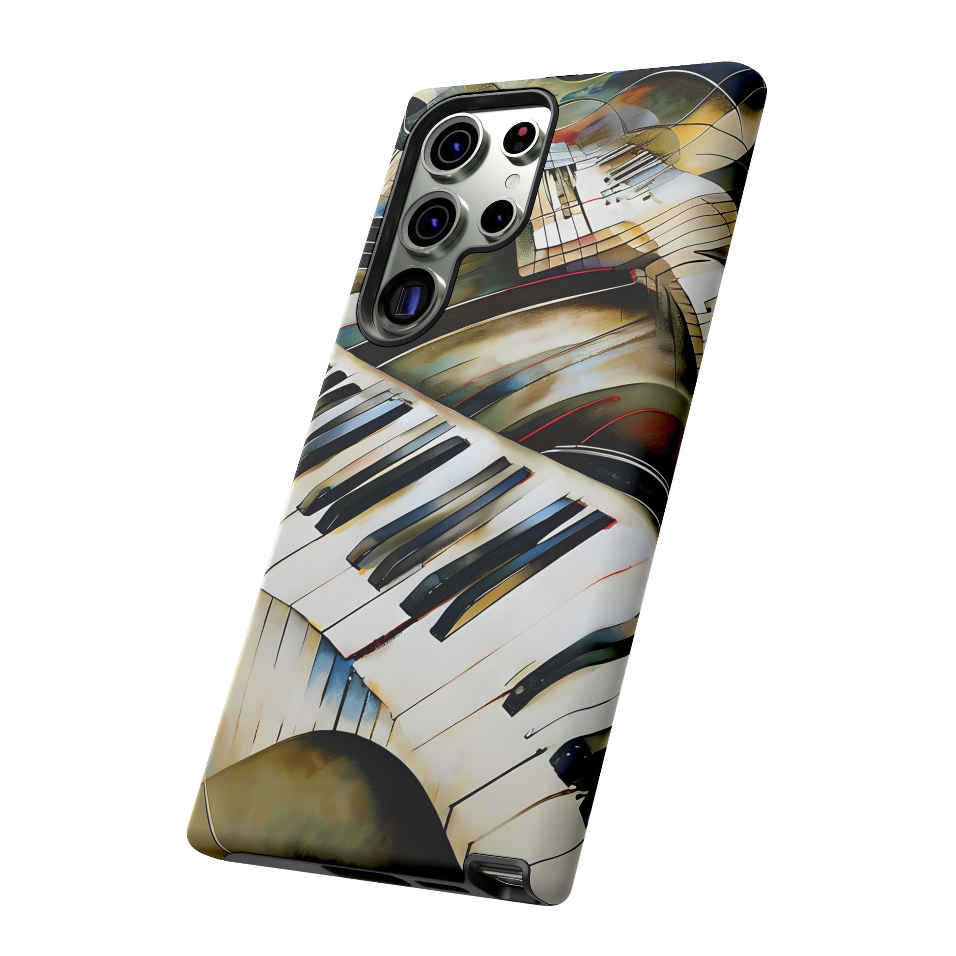 Ivory Cascade Abstract Keyboard Music Tough Case for Samsung Galaxy S23 Ultra - Shockproof Phone Cover