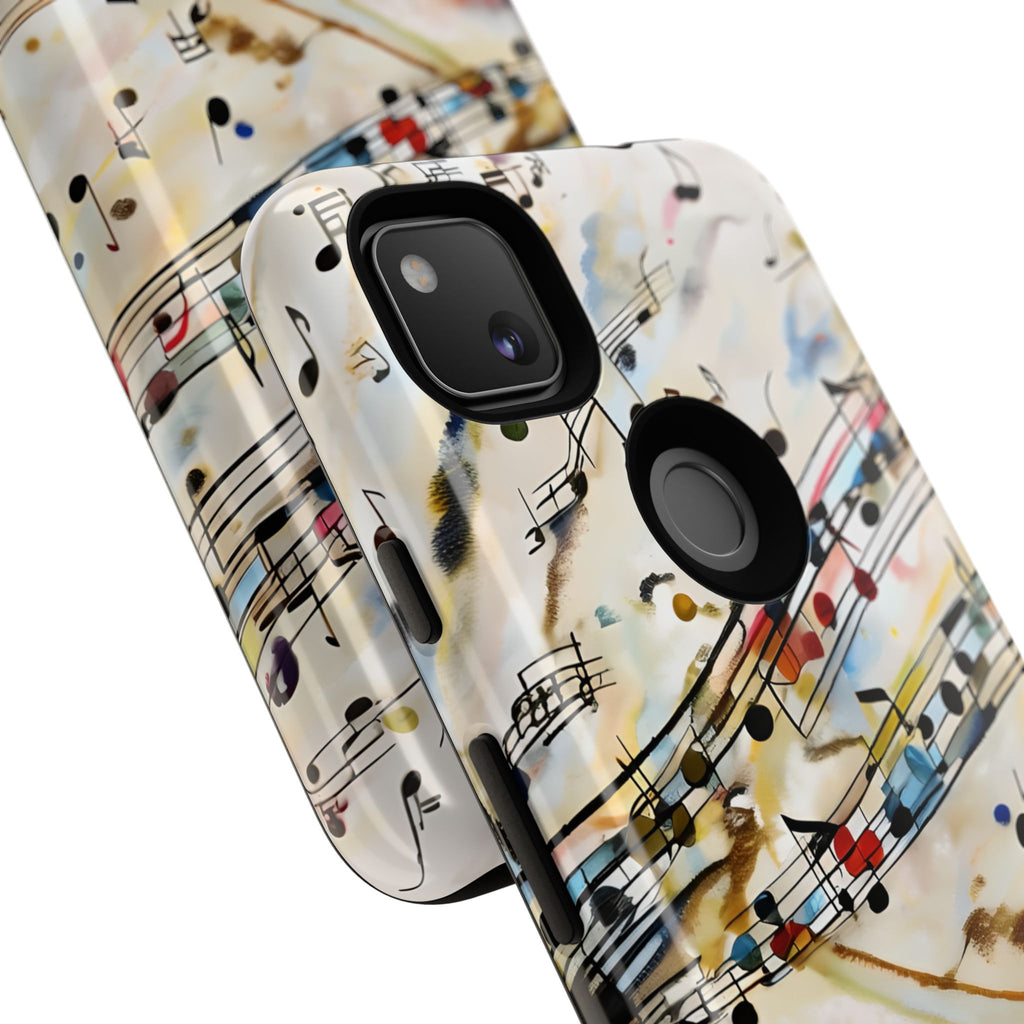 Melodic Flow Abstract Music Notes Tough Case for Google Pixel 4a - Shockproof Phone Cover