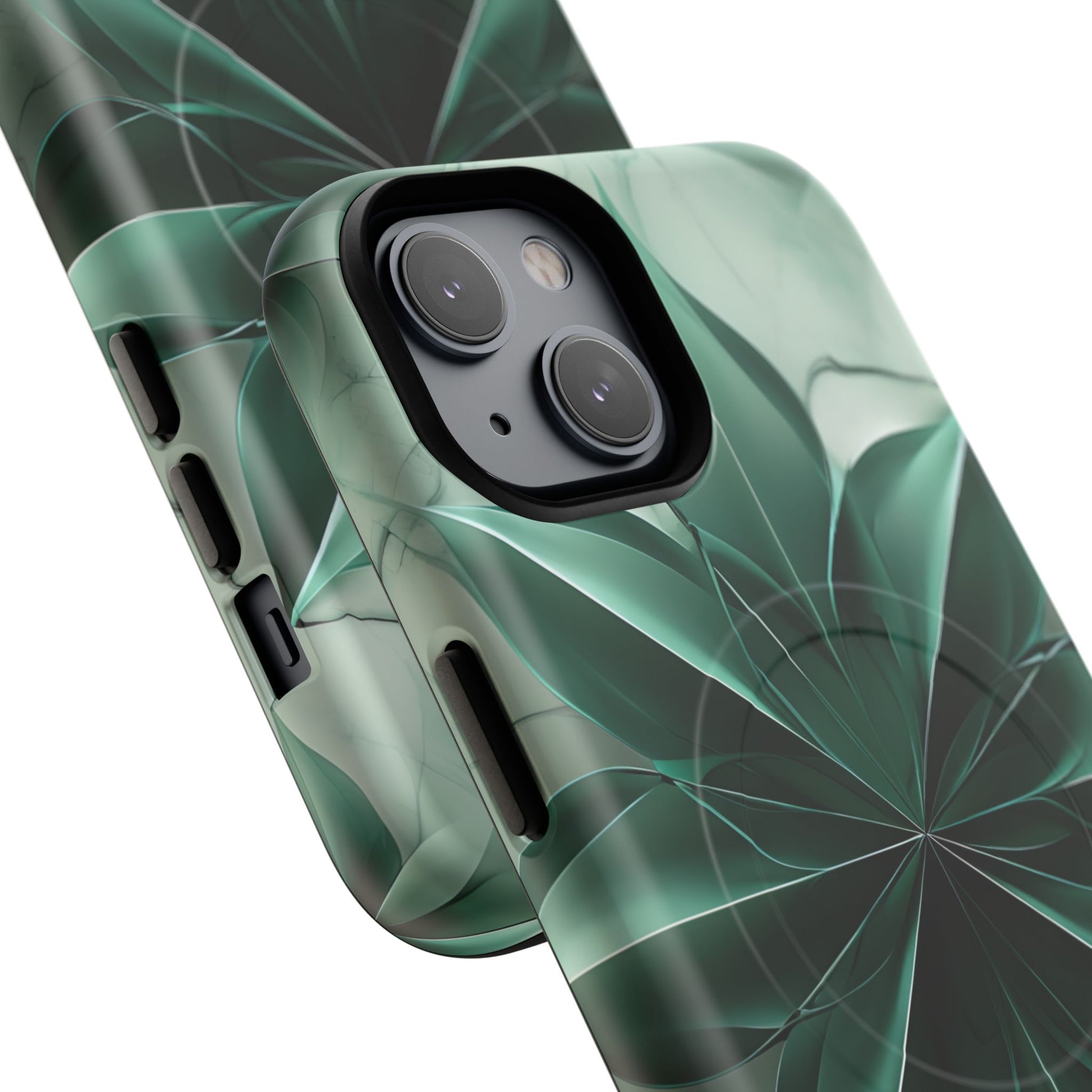 Emerald Bloom - iPhone 14 MagSafe Phone Case - Rich Emerald Modern Design