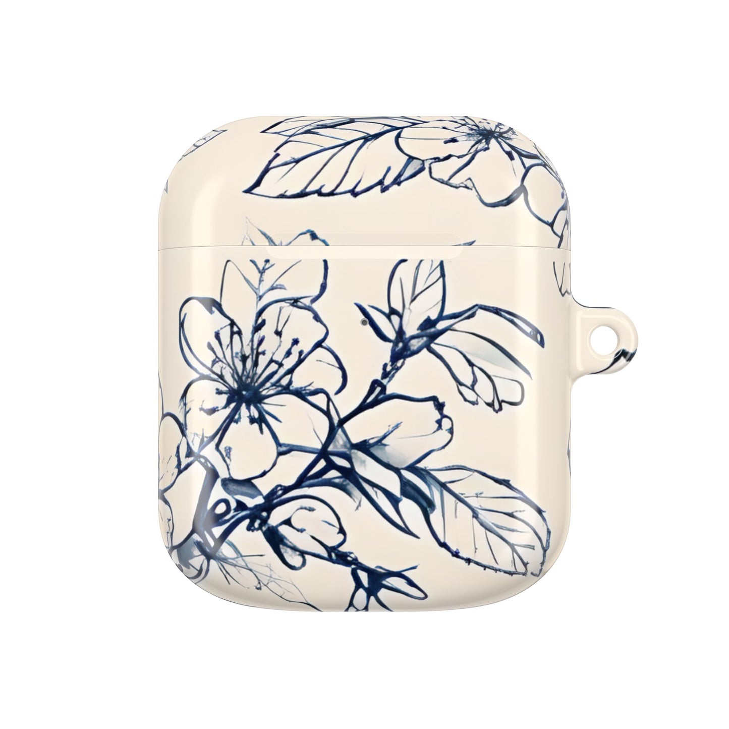 Blossom Sketch AirPod Case - Elegant Floral Earbud Cover for Gen 1, 2, 3, Pro Gen 1 & 2 - Chic Blue Botanical Gift for Her