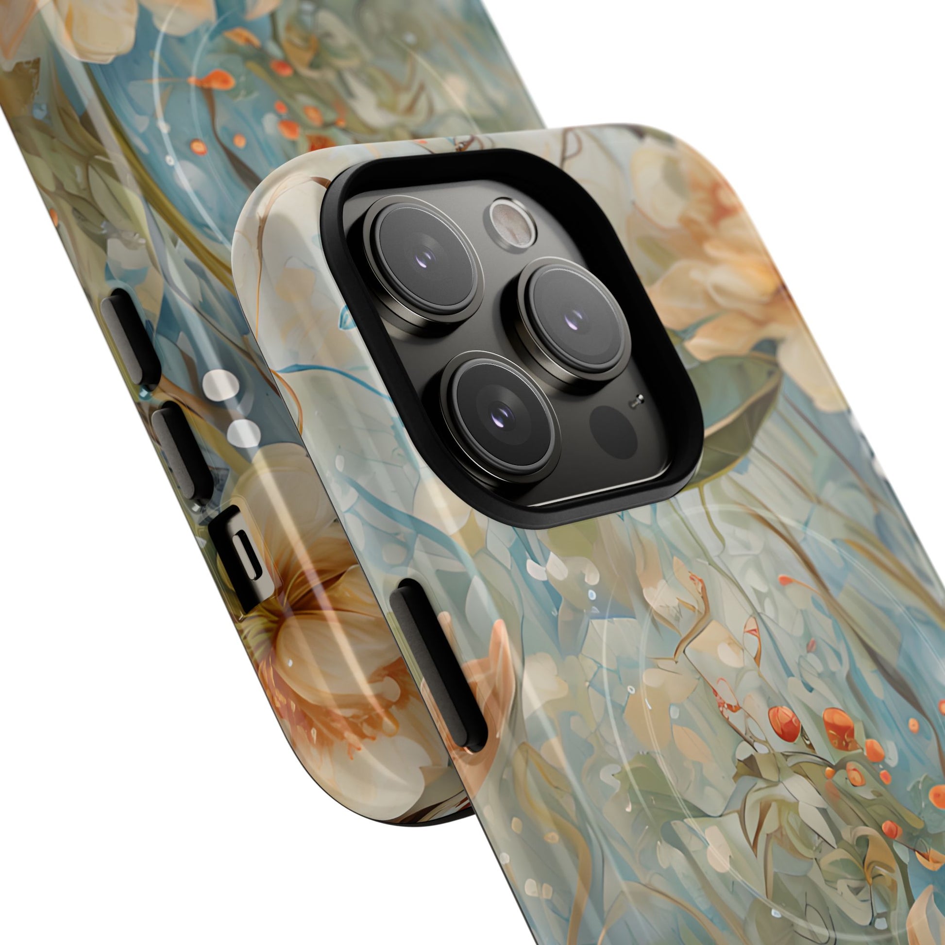 Waterlily Dreamscape - Artistic Floral iPhone 14 Pro MagSafe Phone Case -Waterlily & Lotus Design