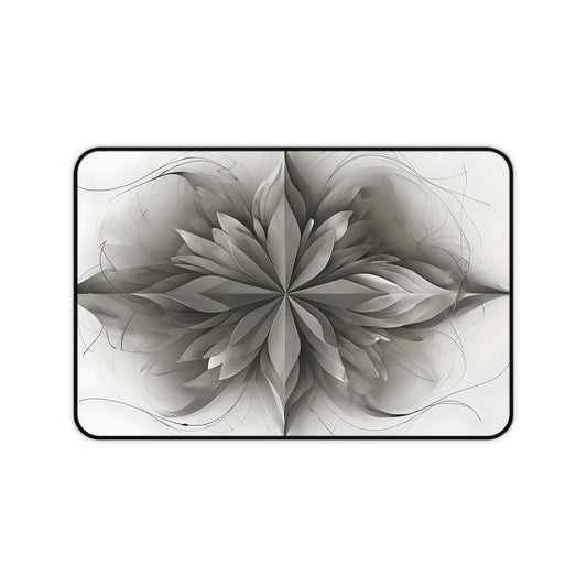 Silver Lotus Desk Mat - Premium Office Desk Pad, 3 Sizes Available, Artistic Workspace Protection