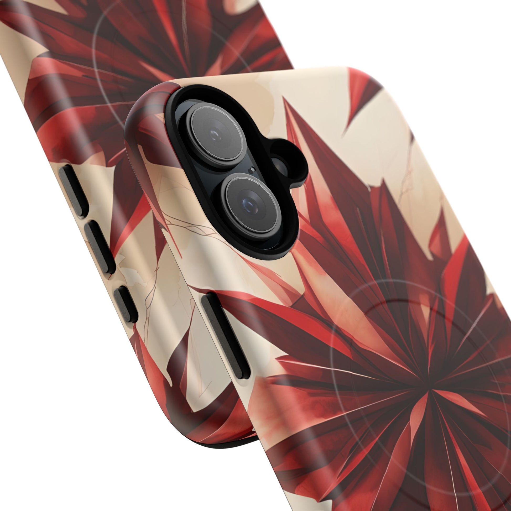 Ruby Compass iPhone 16 Plus MagSafe Phone Case - Bold Red Modern Design