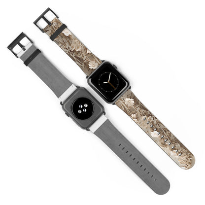 Moonlit Garden Apple Watch Band - Premium Custom Strap for Series 1-9, SE & Ultra - Artistic Vegan Leather