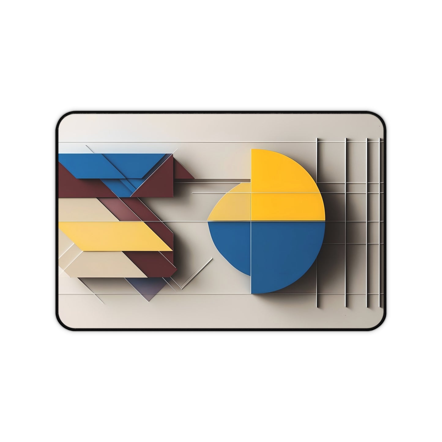 Chromatic Construct Desk Mat - Premium Office Desk Pad, 3 Sizes Available, Artistic Workspace Protection