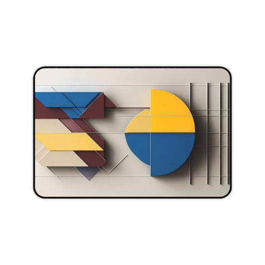 Chromatic Construct Desk Mat - Premium Office Desk Pad, 3 Sizes Available, Artistic Workspace Protection
