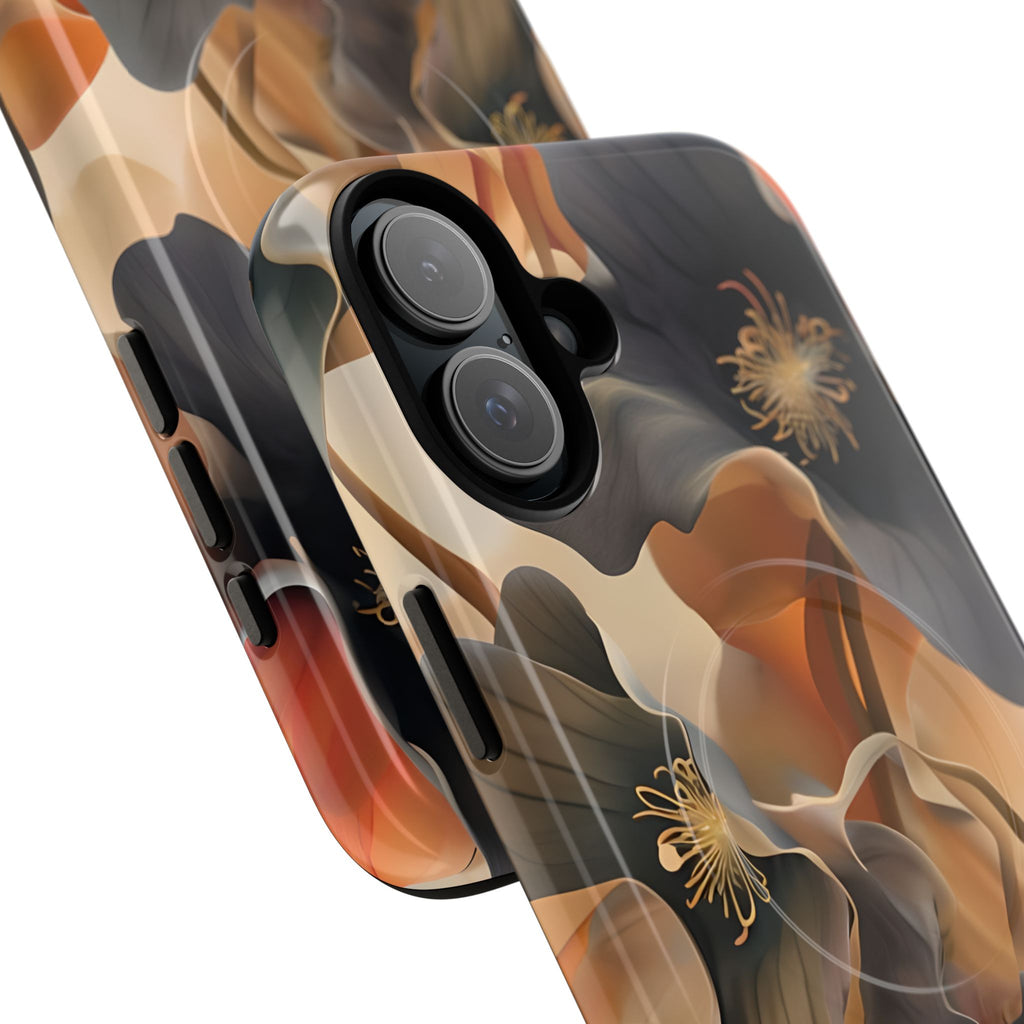 Autumn Ember - Moody Floral Art iPhone 16 Plus MagSafe Phone Case -Warm Earthy Botanical Design