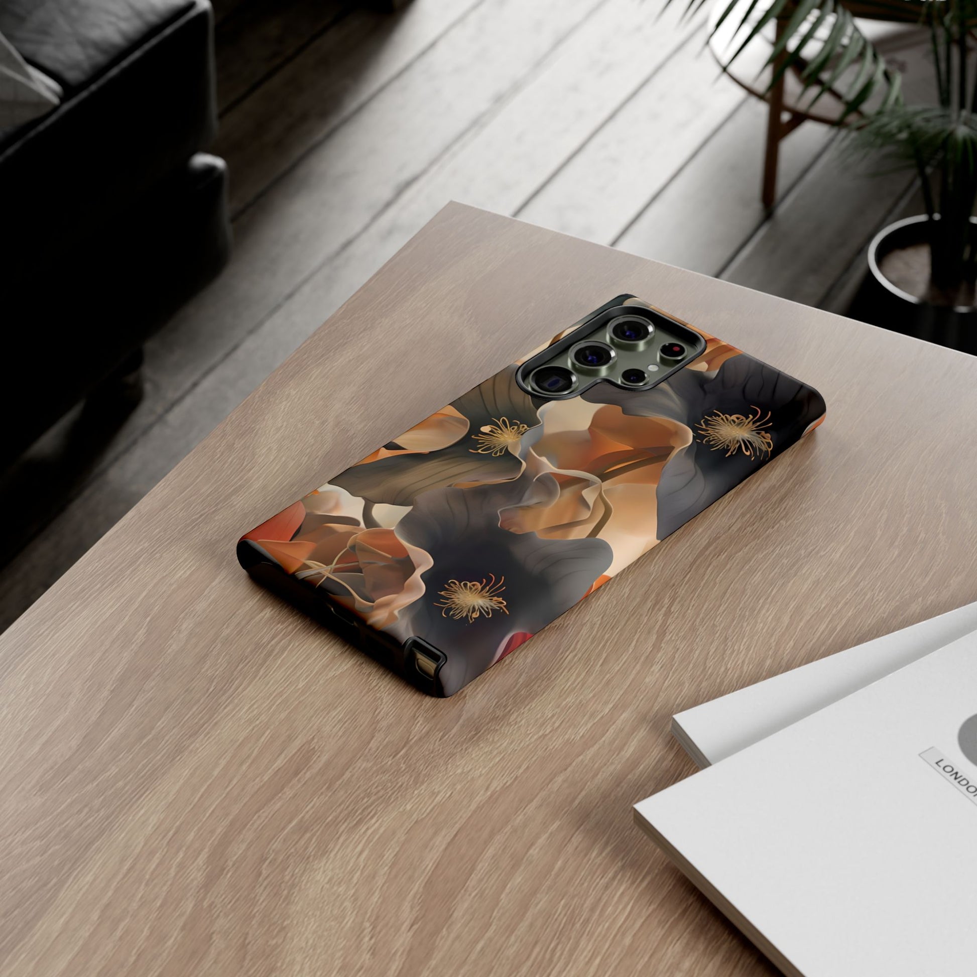 Autumn Ember - Moody Floral Art Samsung Galaxy S23 Ultra Tough Phone Case - Warm Earthy Botanical Design