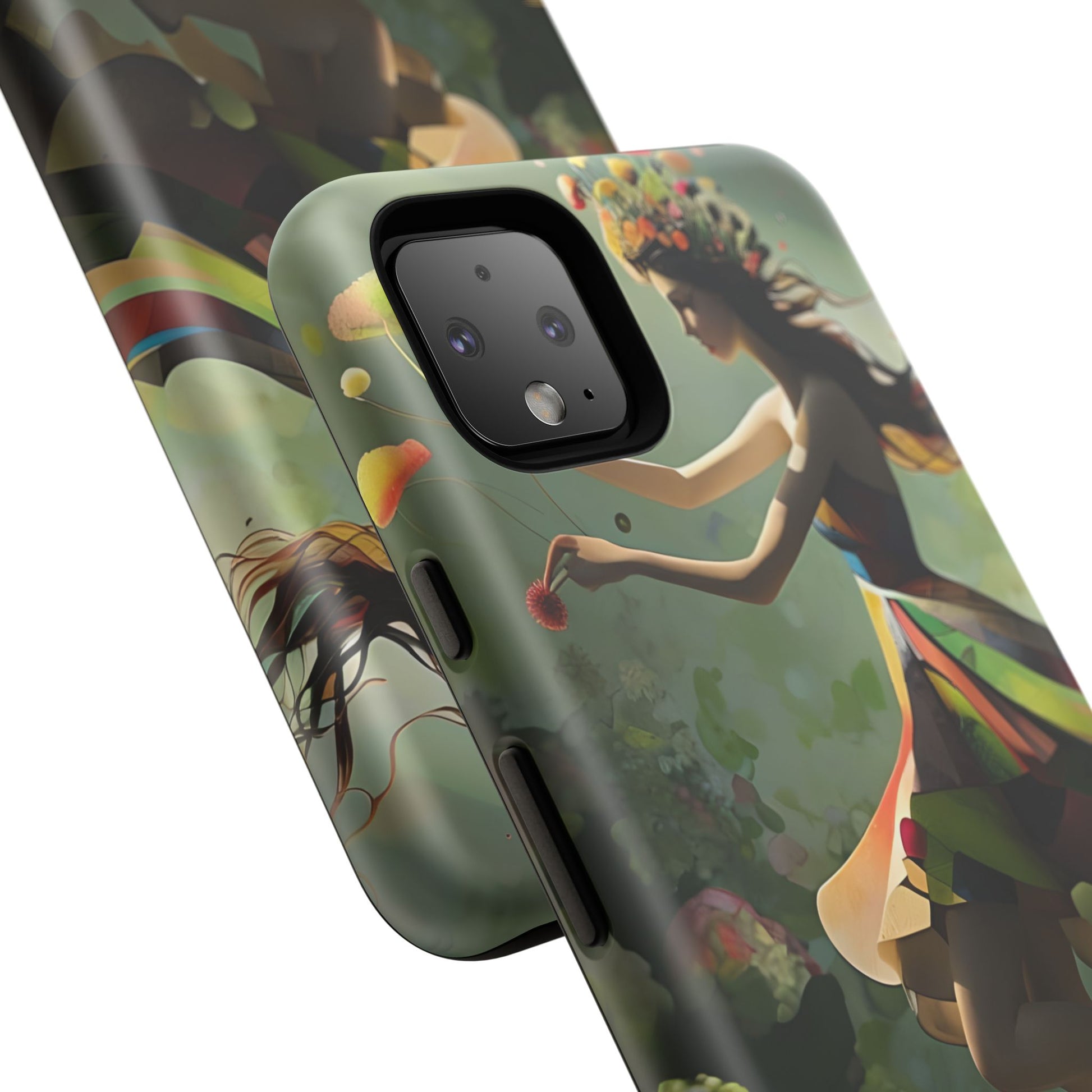 Dancing Wildflower Muse Google Pixel 4XL Tough Case - Artistic Floral Fantasy Cover - Whimsical Nature-Inspired Protective Accessory