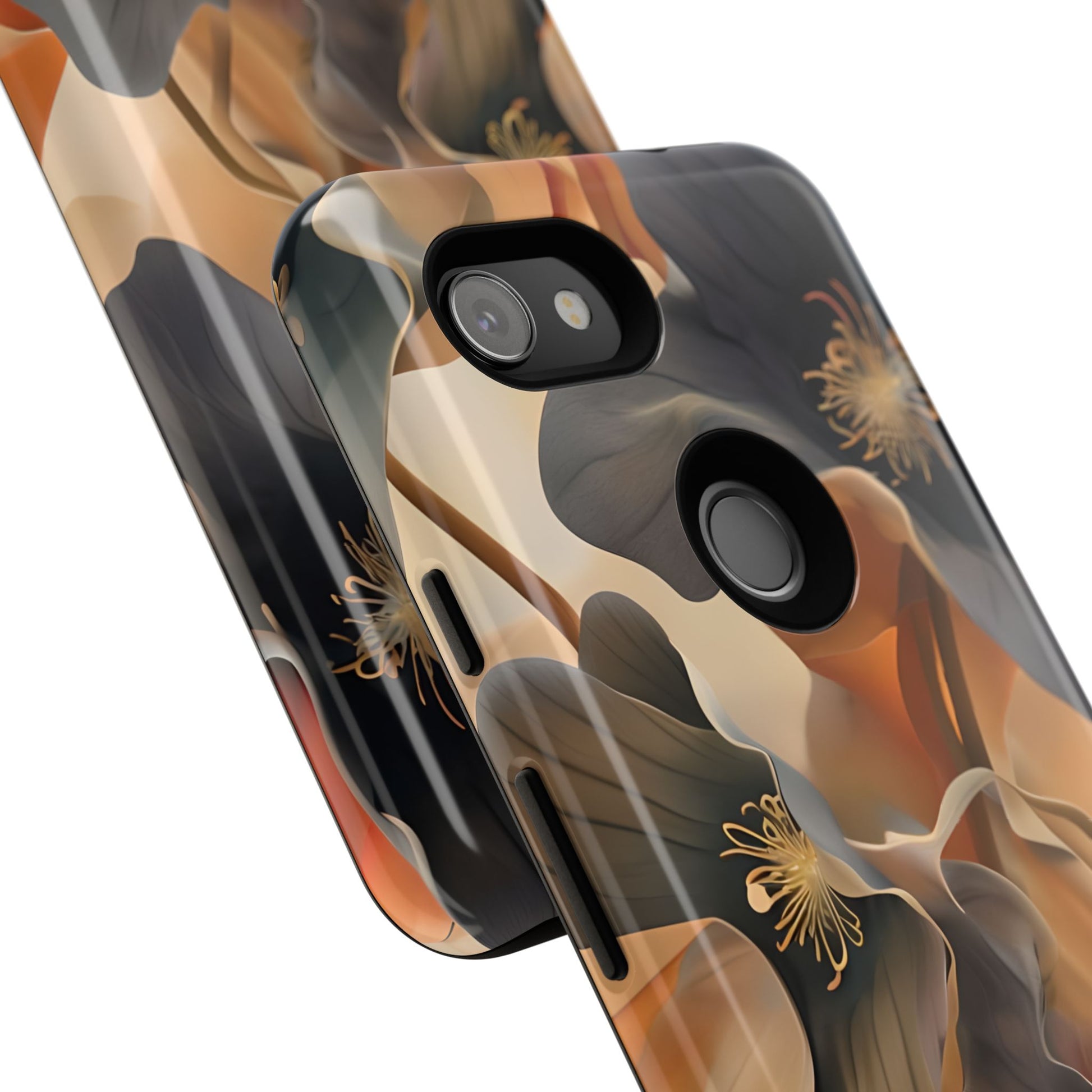 Autumn Ember - Moody Floral Art Google Pixel 3a Tough Phone Case - Warm Earthy Botanical Design