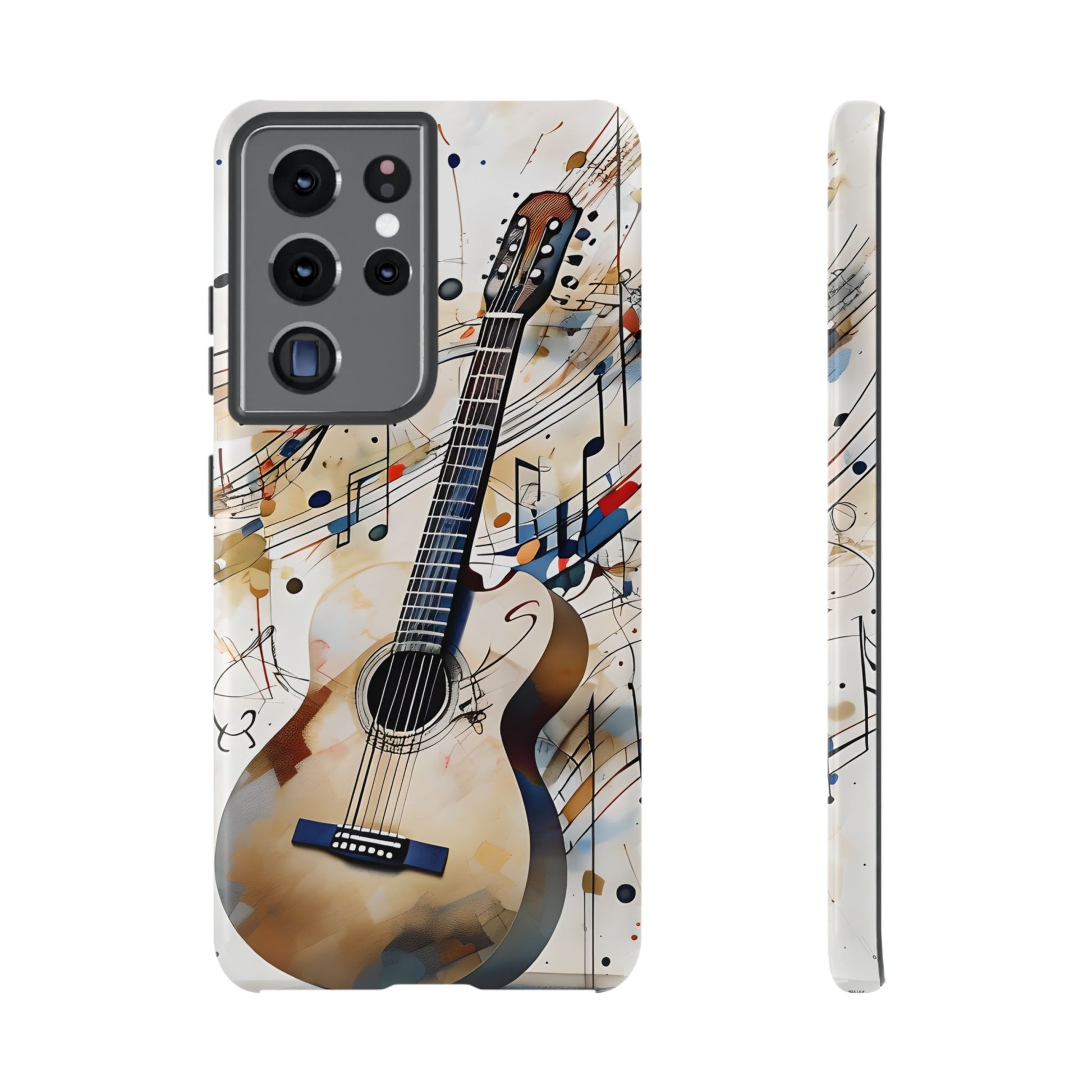 Strum and Flow Acoustic Guitar Art Tough Case for Samsung Galaxy S21 Ultra - Shockproof Phone Cover