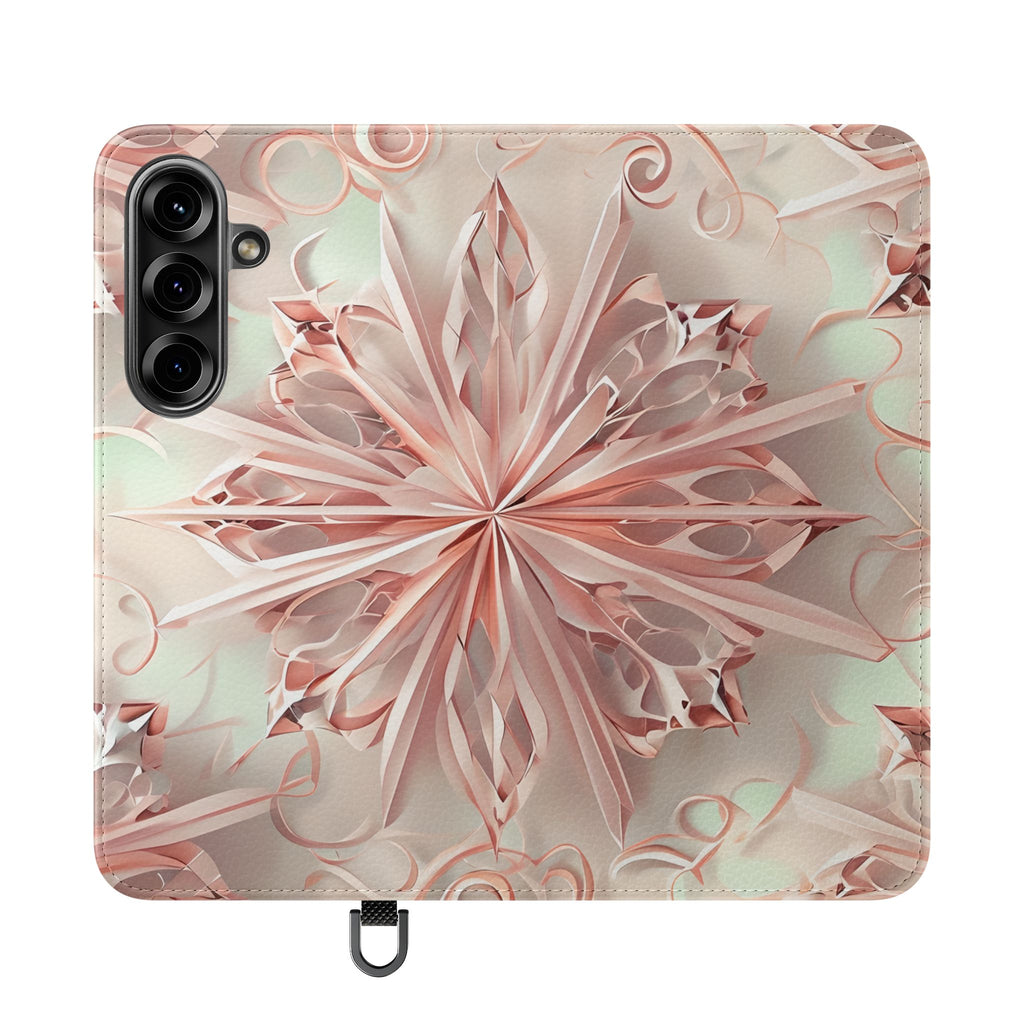 Blush Frost - Abstract Wallet Phone Case for Samsung Galaxy S25