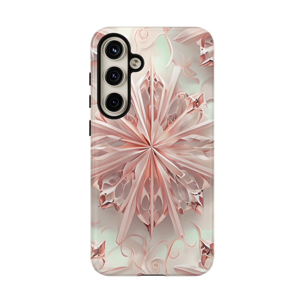Blush Frost from our Kaleidoscope Collection - Samsung Galaxy S24 Plus tough case - Soft Pink Geometric Floral Design