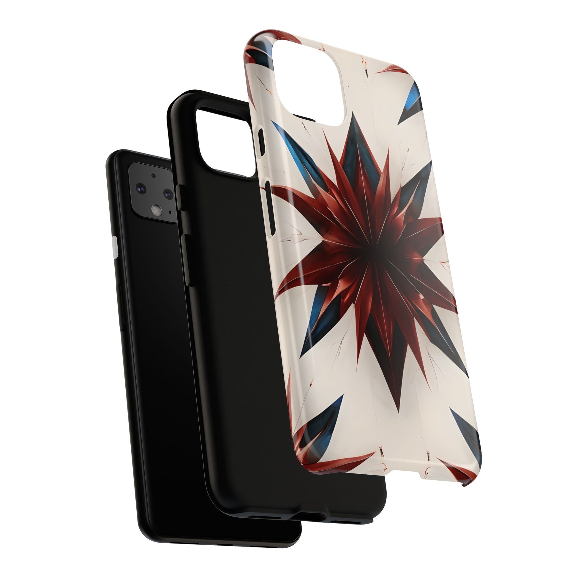Garnet Starburst - Kaleidoscope Collection Gemstone Floral - Google Pixel 4XL Tough Phone Case - Floral Burst Design