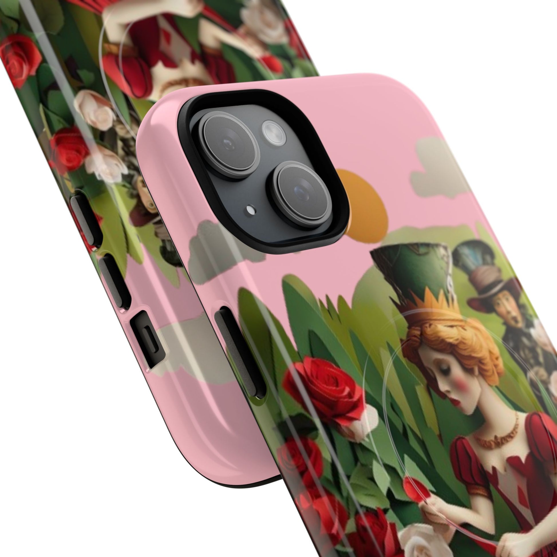 Regal Rose Court - iPhone 15 Plus MagSafe Phone Case - Whimsical Fantasy Floral Design